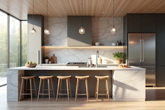 create custom restuarant interior design and design 3d coffee shop