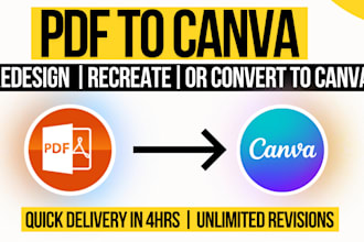 redesign or convert pdf to canva editable professionally