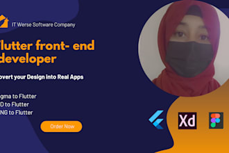 develop app UI using flutter, firebase , API integration