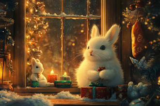 design a christmas card or a christmas art portrait