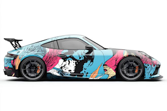 do car wrap design, vehicle sticker or decals wraps design