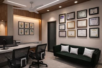 design your office space with modern 3d interior render