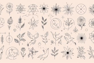 make a minimalist lineart tattoo design or illustration