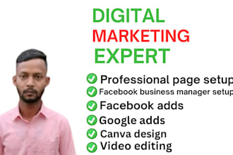 be your digital marketing manager as a facebook canva video editing expert
