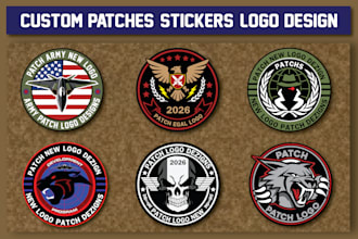 design military, army, patch, badge, sticker, circular, tactical and skull logo