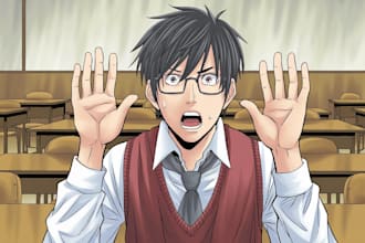 draw comic in manga style based on your script