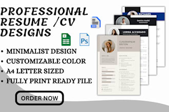 write professional resume template, linkedin profile, cover letter resume design