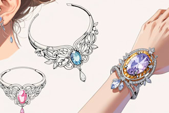 create stylish jewelry and design sketch