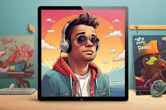 design a catchy cartoon cover art for your album