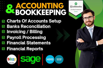setup, clean up quickbooks online and bookkeeping in xero, sage, zoho books