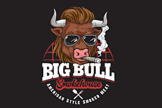 design food truck smoked meat logo