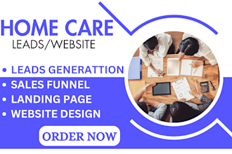 design home care website generate home care leads elderly care landing page