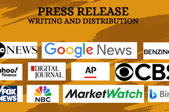 do press release writing, PR distribution and submit press release