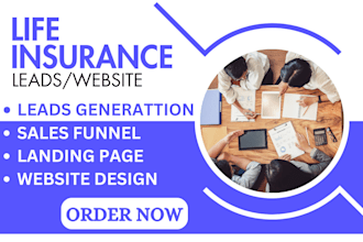 design life insurance website sales funnel life insurance leads landing page
