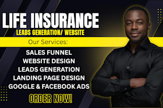 design life insurance website sales funnel life insurance leads landing page