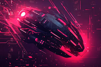 create futuristic cyberpunk style or mecha logo for you