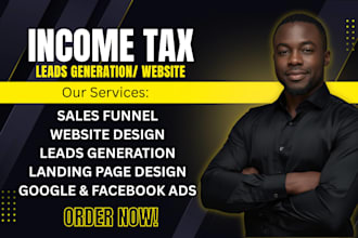 design tax website finance website tax preparation website income tax leads