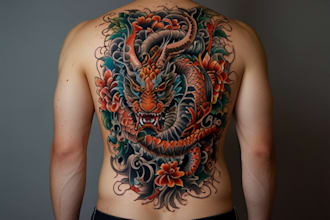 draw amazing japanese oriental tattoo