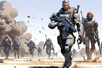 create a sci fi character illustration or sci fi character