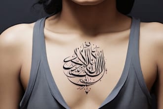 create arabic and persian minimal calligraphy tattoo