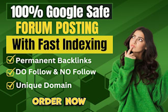 do manually 100 forum posting and high authority forum backlinks