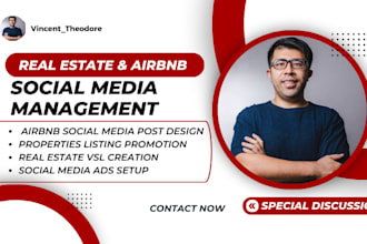 be social media management for real estate, airbnb property listings promotion