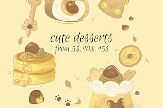 draw cute desserts for you