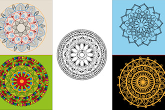do digital mandala art design and coloring book pages