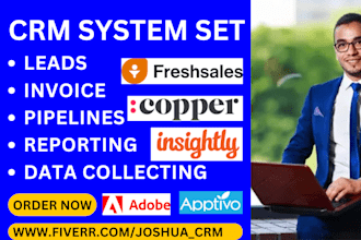 setup crm system copper adobe salesforce sugarcrm apptivo insightly freshwork