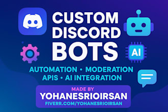 create custom discord bots for moderation, automation and fun features