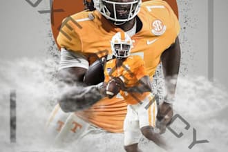 design a player poster for nba game , NFL, and sports poster