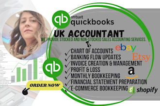 bookkeeping services in the UK, ecommerce, amazon,shopify, ebay using quickbooks