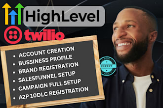 setup gohighlevel twilio reireply a2p 10dlc funnel automation ghl VA