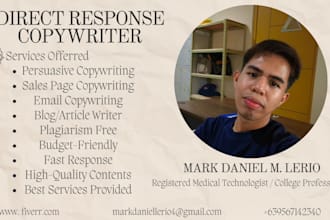 write sales page, landing, and email copywriting
