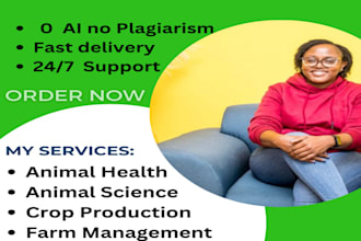 do task on animal health, animal science, crop production and farm management