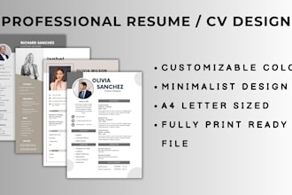write professional resume template, cover letter resume design, linkedin profile