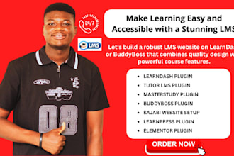 build wordpress lms learndash buddyboss tutor lms masterstudy kajabi elementor