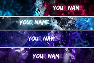 an outstanding youtube banner, gaming or anime style