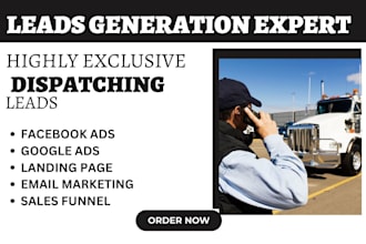 generate truck dispatch lead moving company leads freight landing page cargo ads