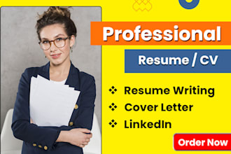 write professional resume, CV, cover letter and optimize your linkedin profile
