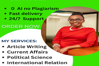write articles on international relations, current affairs, political science