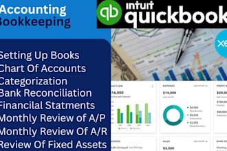 bookkeeping, bank reconciliation clean up quickbooks xero