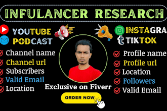 find best instagram youtube tiktok influencer email leads