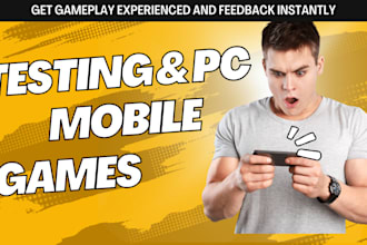 qa game tester for ios android PC steam games testing, review, and feedback