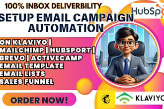 setup email campaign automation newsletter on mailchimp klaviyo hubspot brevo