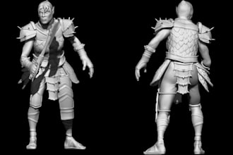 3d model and sculpting characters for 3d printing and game in zbrush