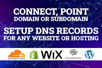 connect domain to cloudflare, shopify, wix, squarespace and setup dns
