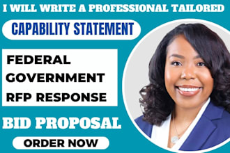 write tailored rfp response federal government capability statement bid proposal