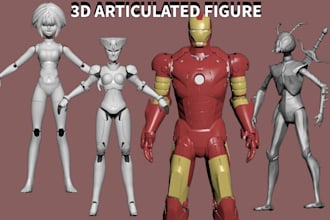 sculpt 3d articulated model bjd 3dtoy 3d action figure 3d sculpting for printing