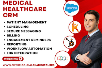 setup healthcare and medical crm via salesforce zoho hubspot kareo healthgrades